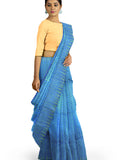 Pradip Fabrics Ethnic Women's Tant Jamdani Light Blue Color Saree