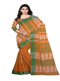pradip fabrics orange jamdani saree