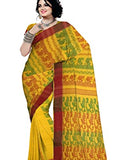 Pradip Fabrics Woven Tant Cotton All Over Dhakai Jamdani Yellow Saree