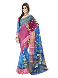 pradip fabrics pink blue saree