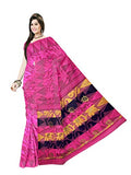 Pradip Fabrics Ethnic Women's Tant Silk Pink Color Jamdani Saree