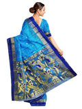 Pradip Fabrics Tant Silk Blue Color Saree
