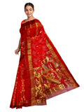 Pradip Fabrics Tant Silk Red Color Saree