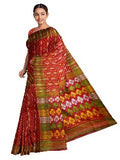 Pradip Fabrics Ethnic Women's Tant Jamdani Maroon Color Saree