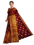 Pradip Fabrics Ethnic Women's and Girl's Maroon and Gold Baluchri saree