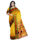 Pradip Fabrics Ethnic Women's Tant Silk Benarasi Yellow Color Saree
