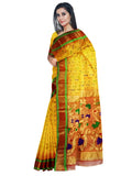 Pradip Fabrics Ethnic Women's Tant Silk Benarasi Yellow Color Saree