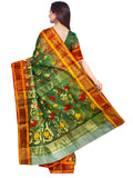 pradip fabrics dark green saree