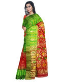 pradip fabrics green red saree