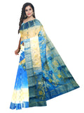 Blue and Cream 2d saree