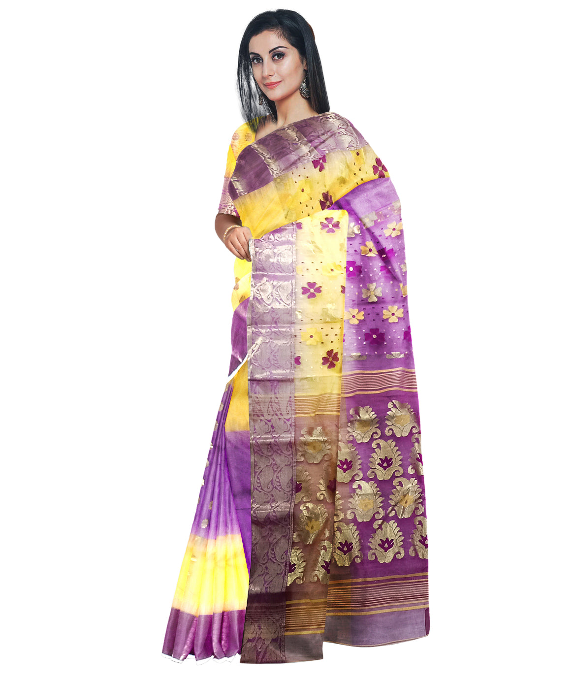 Bengal Handloom Tant Silk 2d bumper Saree