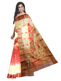 Red and Soft Yellow 2d saree