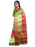 red and green 2d saree