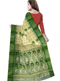 Pradip Fabrics Ethnic Women's Tant Silk White and Green Color Saree