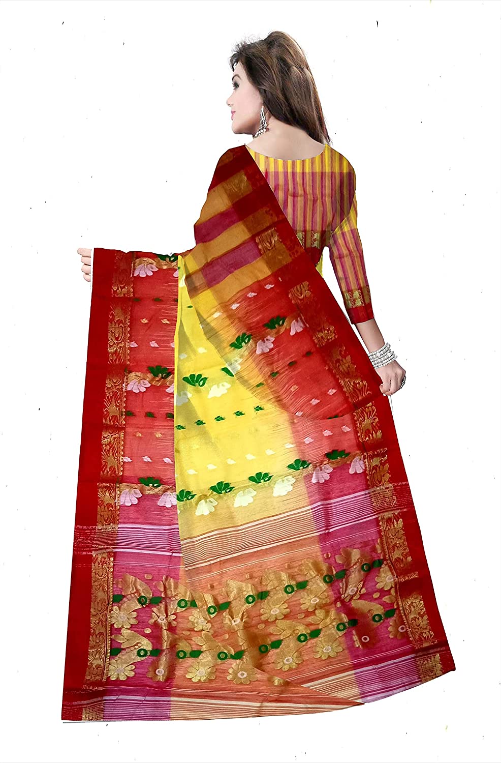 pradip fabrics tant tussar silk saree