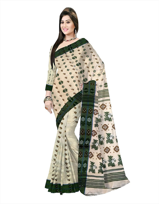 bengal handloom tant tussar silk saree