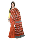 Pradip Fabrics Ethnic Women's  Orange Color jamdani  Saree