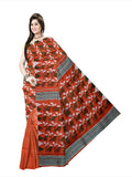 Pradip Fabrics Ethnic Women's  Orange Color jamdani  Saree