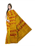 Pradip Fabrics Ethnic Women's Tant jmdani Yellow Color Saree