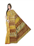 Pradip Fabrics Ethnic Women's Cotton Tant Cotton Yellow Color Saree