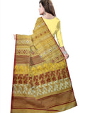 Pradip Fabrics Ethnic Women's Cotton Tant Cotton Yellow Color Saree