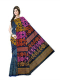 Pradip Fabrics Ethnic Women's Tant Jamdani Black Color Saree