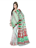 Pradip Fabrics Ethnic Women's All Over Dkakai Jamdani Tant Silk saree