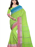 Pradip Fabrics Ethnic Women's Tant Cotton Light Green Color Saree