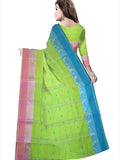 Pradip Fabrics Ethnic Women's Tant Cotton Light Green Color Saree
