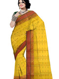 Pradip Fabrics Ethnic Women's Tant Cotton Yellow Color Saree
