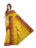Pradip Fabrics Ethnic Women's Tant Cotton Yellow Color Saree