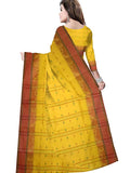 Pradip Fabrics Ethnic Women's Tant Cotton Yellow Color Saree