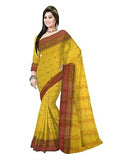 Pradip Fabrics Ethnic Women's Tant Cotton Yellow Color Saree