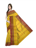 Pradip Fabrics Ethnic Women's Tant Cotton Yellow Color Saree