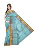 Pradip Fabrics Ethnic Women's Tant Cotton Sky Blue Color Saree