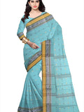 Pradip Fabrics Ethnic Women's Tant Cotton Sky Blue Color Saree