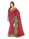 Pradip Fabrics Ethnic Women's Tant Cotton Red Color Saree