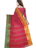 Pradip Fabrics Ethnic Women's Tant Cotton Red Color Saree