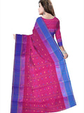 Pradip Fabrics Ethnic Women's Tant Cotton Dark Pink Color Saree