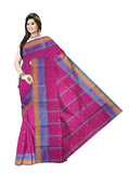 Pradip Fabrics Ethnic Women's Tant Cotton Dark Pink Color Saree