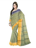 Pradip Fabrics Ethnic Women's Tant Cotton Cream Color Saree