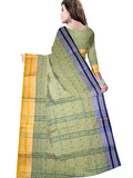 Pradip Fabrics Ethnic Women's Tant Cotton Cream Color Saree