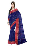 Pradip Fabrics Ethnic Women's Cotton Tant Navy Blue Color Saree