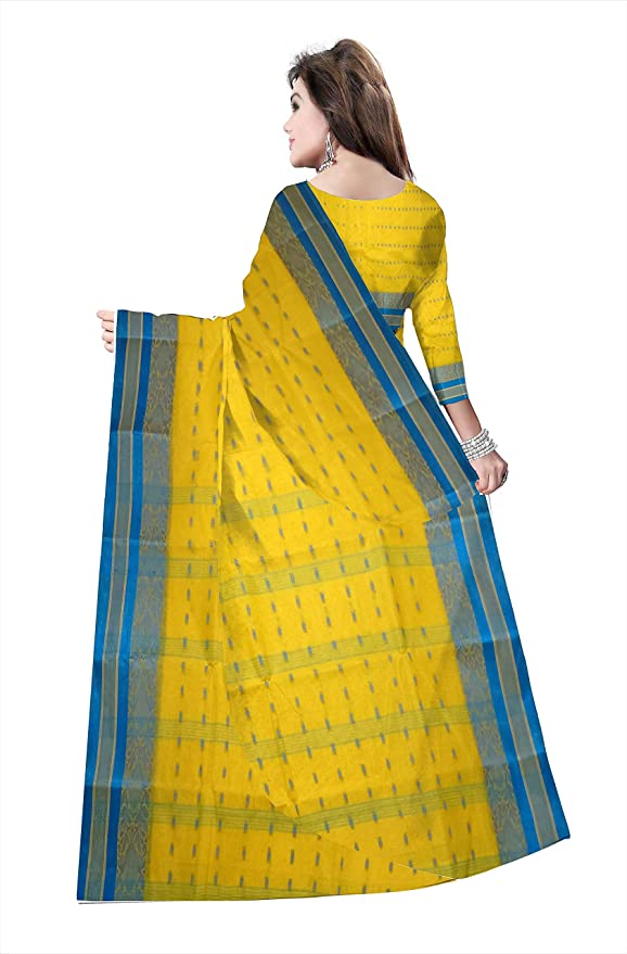 Pradip Fabrics Ethnic Women's Cotton Tant Mustard Color Saree