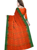 Pradip Fabrics Ethnic Women's Cotton Tant Orange Color Saree