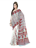 Pradip Fabrics Ethnic Women's Tant Silk All Over Dhakai Jamdan Brown Color Saree