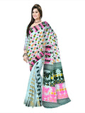 Pradip Fabrics Ethnic Women's Tant Silk All Over Dhakai Jamdan Brown Color Saree