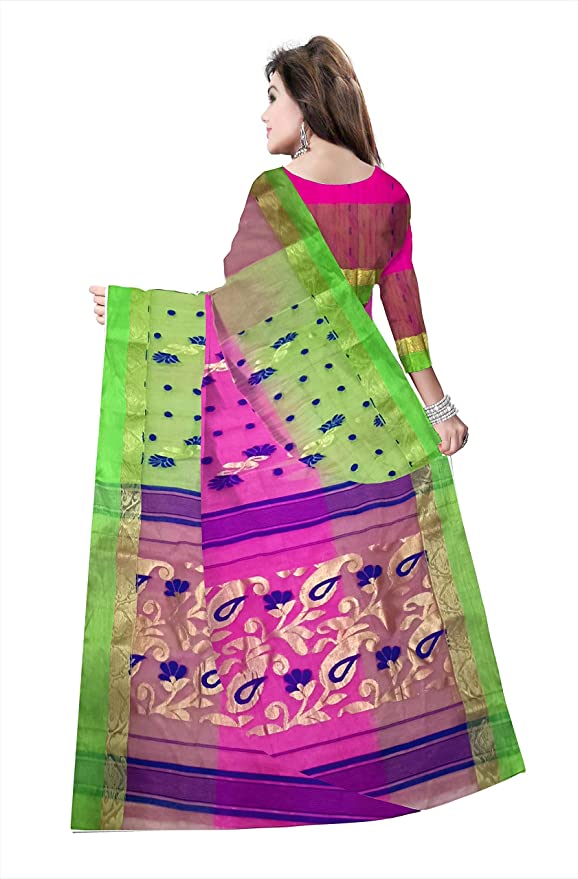 pradip fabrics saree lime and pink colour