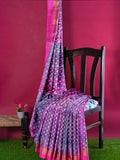 Pradip Fabrics Woven All Over Tant Jamdani Light Blue and Pink Color Saree