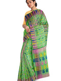 Pradip Fabrics Ethnic Woman's Tant All Over Jamdani Green Color Saree
